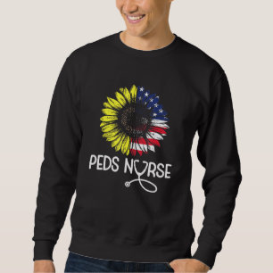 Peder Pediatriska sjuksköterskor Patriotic America Lång Ärmad Tröja