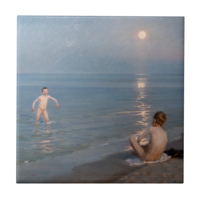 Peder Severin Kroyer - Boys Bathing på Skagen Kakelplatta (Framsidan)