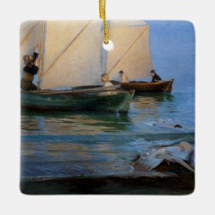Peder Severin Kroyer - Fiskebåtar Julgransprydnad Keramik