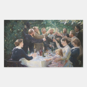 Peder Severin Kroyer - Hip, Hip, Hurra! Rektangulärt Klistermärke