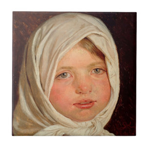 Peder Severin Kroyer - lilla flicka från Hornbaek Kakelplatta