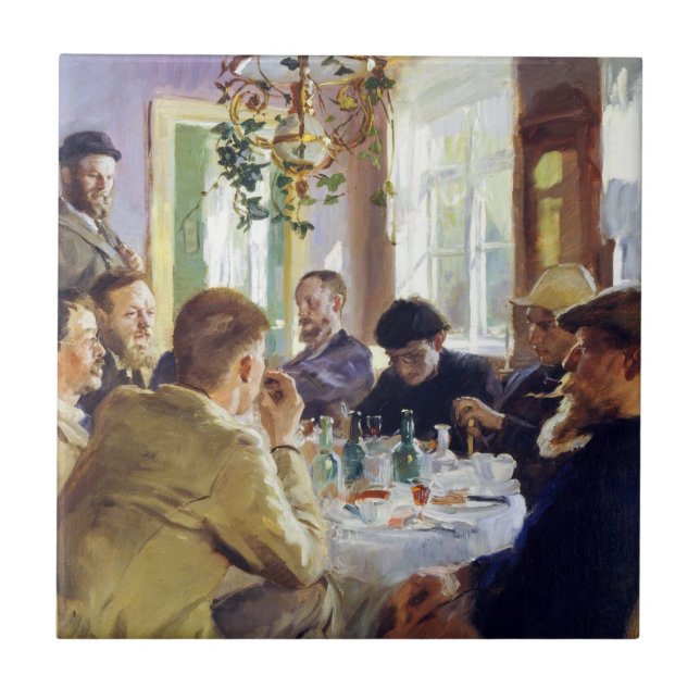 Peder Severin Kroyer - Lunchtime Kakelplatta (Framsidan)