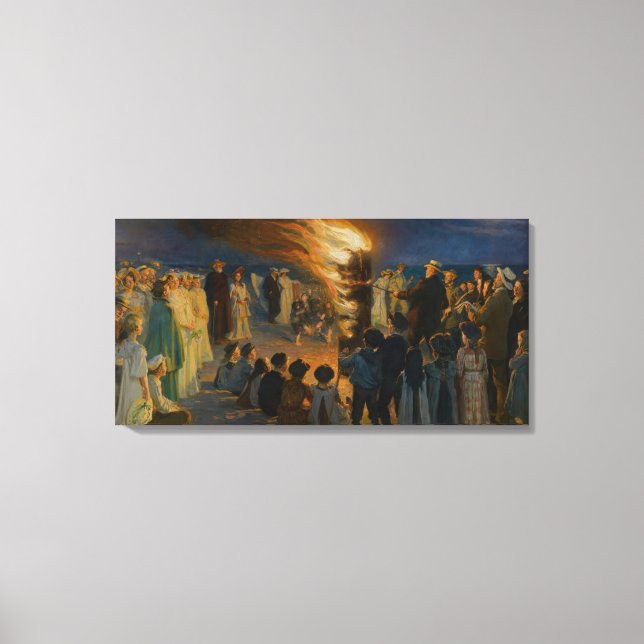 Peder Severin Krøyer - Midsommarbloss på Skagen Canvastryck (Framsida)