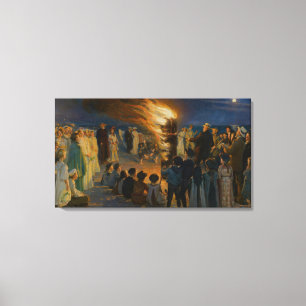 Peder Severin Kroyer - Midsommars Kväll Bonfire Canvastryck