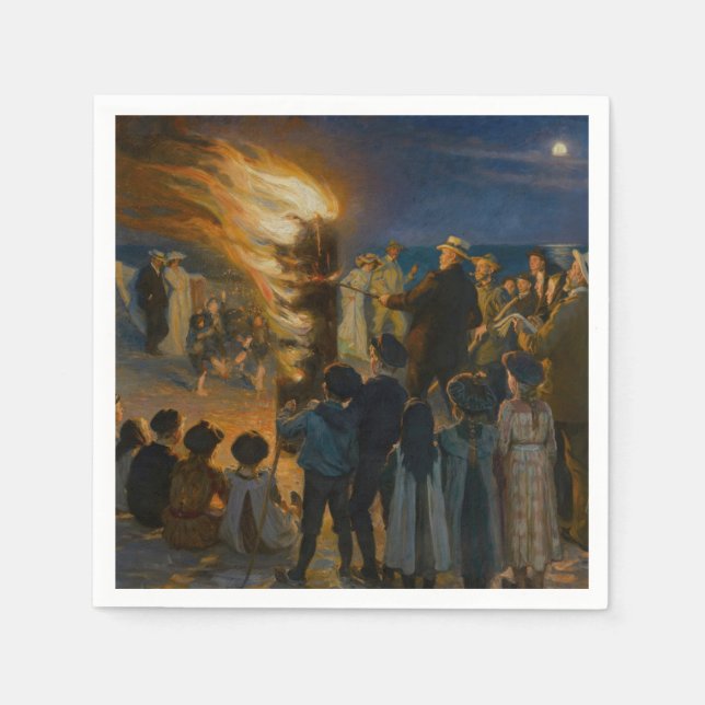 Peder Severin Kroyer - Midsommars Kväll Bonfire Pappersservett (Framsidan)