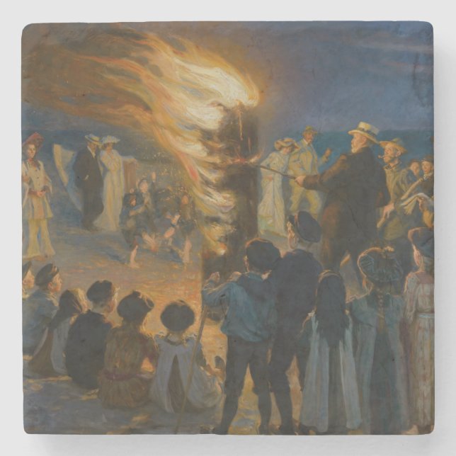 Peder Severin Kroyer - Midsommars Kväll Bonfire Stenunderlägg (Framsidan)
