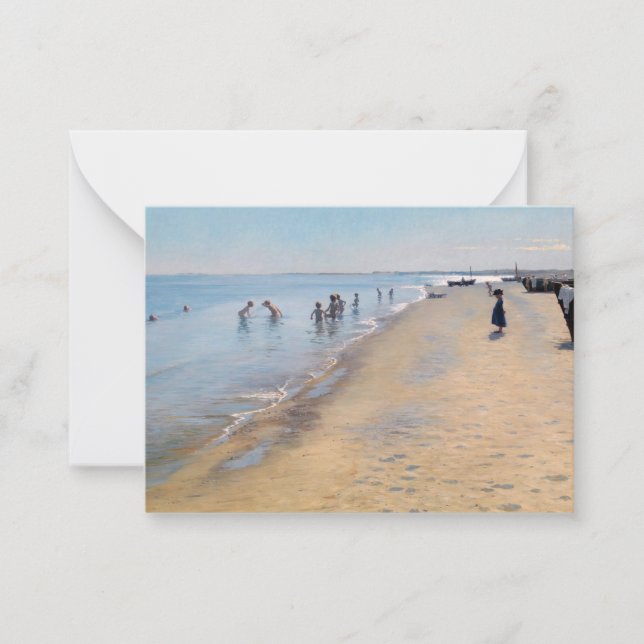 Peder Severin Krøyer - Sommardag på Skagens strand Anteckningskort (Framsida)