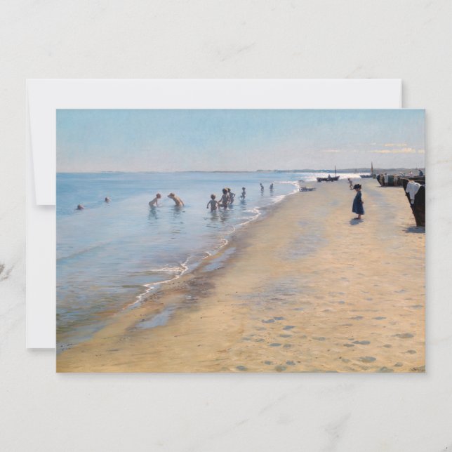 Peder Severin Krøyer - Sommardag på Skagens strand Tack Kort (Framsida)