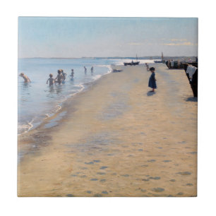Peder Severin Kroyer - Sommardagen i Skagen-strand Kakelplatta