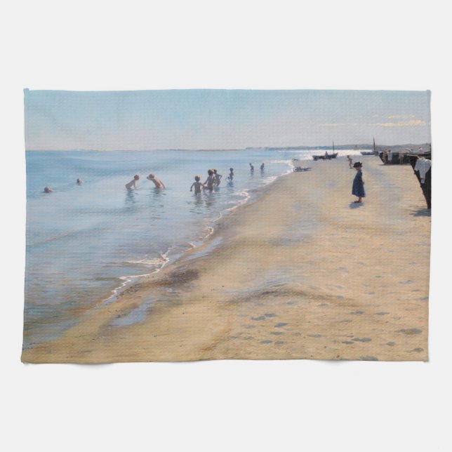 Peder Severin Kroyer - Sommardagen i Skagen-strand Kökshandduk (Horisontell)