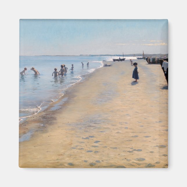 Peder Severin Kroyer - Sommardagen i Skagen-strand Magnet (Framsidan)