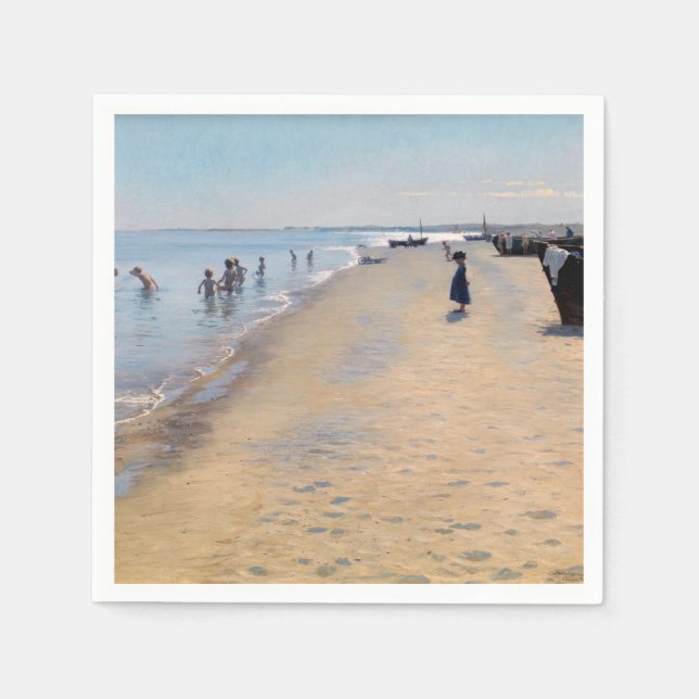 Peder Severin Kroyer - Sommardagen i Skagen-strand Pappersservett (Framsidan)