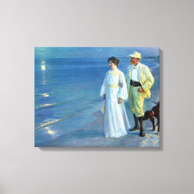 Peder Severin Krøyer Summer Evening Skagen Beach Canvastryck (Framsida)