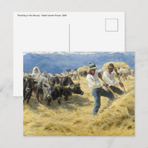 Peder Severin Kroyer - Threshing i Abruzzerna Vykort