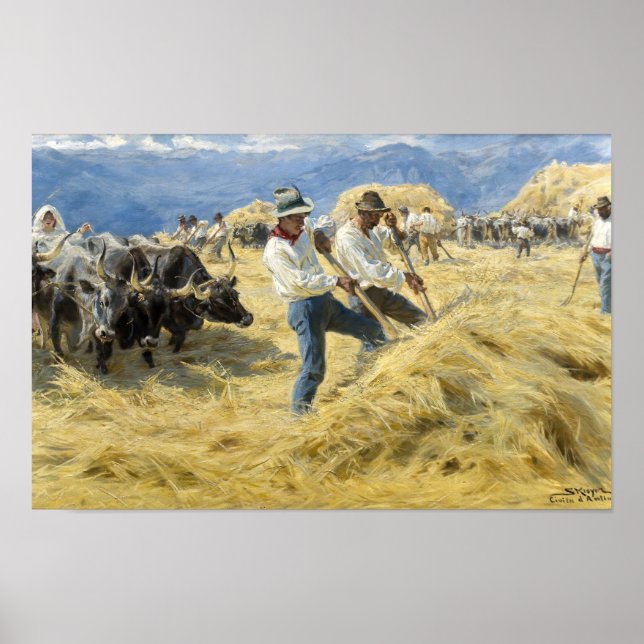 Peder Severin Kroyer - Tröskning i Abruzzi Poster (Framsidan)
