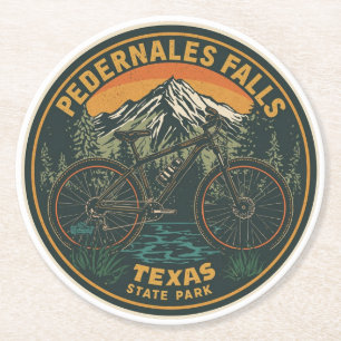 Pedernales Falls State Park Texas Hill Country mtb Underlägg Papper Rund