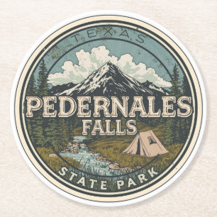 Pedernales Falls State Park Texas Hill Country mtb Underlägg Papper Rund