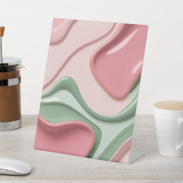 Pedestal sign in stylish abstract graphic