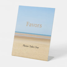 Pedestal-tecken för Beach Wedding Favors