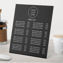 Pedestal-tecken för logotyp Black Modern Pris List