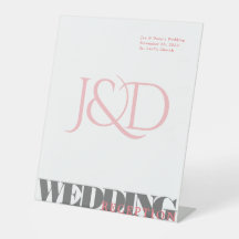 Pedestal-tecken för monogrammed Bröllop