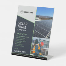 Pedestal-tecken för Solar Företagstjänster Anpassn