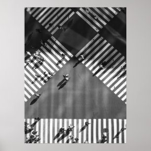 Pedestrian Crossgånges med People and Shadows Poster