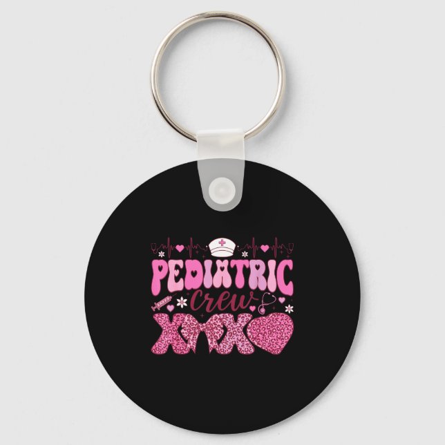 Pediatric Crew Xoxo Nurse Valentines Day Coquette  Nyckelring (Framsida)