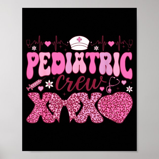 Pediatric Crew Xoxo Nurse Valentines Day Coquette  Poster (Framsidan)