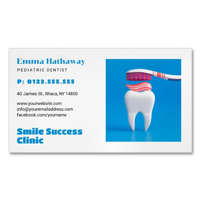 Pediatric Dentist | Dental Practice Business Card Magnetiska Visitkort (Framsida)
