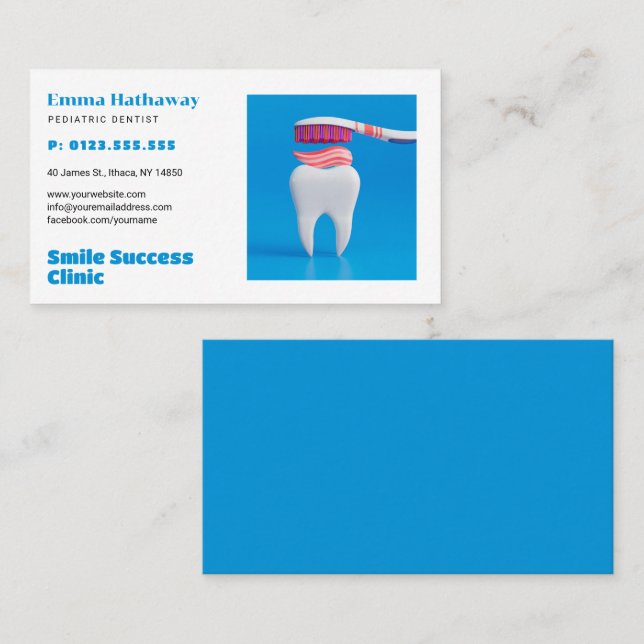 Pediatric Dentist | Dental Practice Visitkort (Fram/baksida)