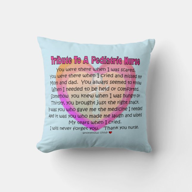 Pediatric Nurse Appreciation Kudde (Framsida)