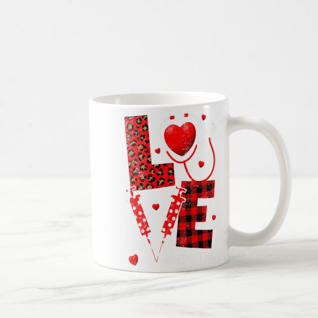 Pediatric Peds Nurse Valentines Day Love Heart Ste Kaffemugg (Höger)