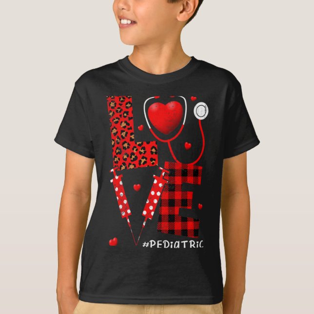 Pediatric Peds Nurse Valentines Day Love Heart Ste T Shirt (Framsida)