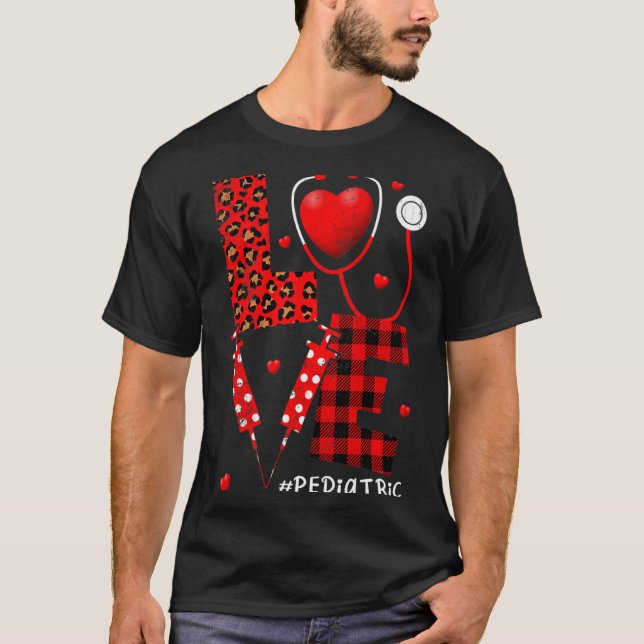 Pediatric Peds Nurse Valentines Day Love Heart Ste T Shirt (Framsida)