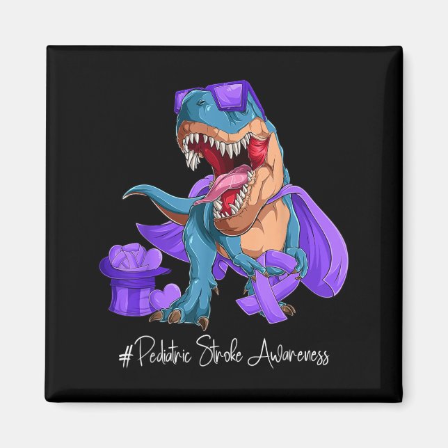 Pediatric Stroke Awareness Month Lila band Magnet (Framsidan)