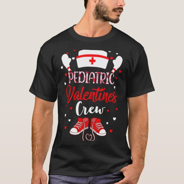Pediatric Valentines Day Nurse Crew Family Group N T Shirt (Framsida)