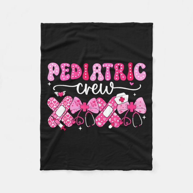 Pediatric Valentines Nurse Crew Peds Nurse Valenti Fleecefilt (Framsidan)