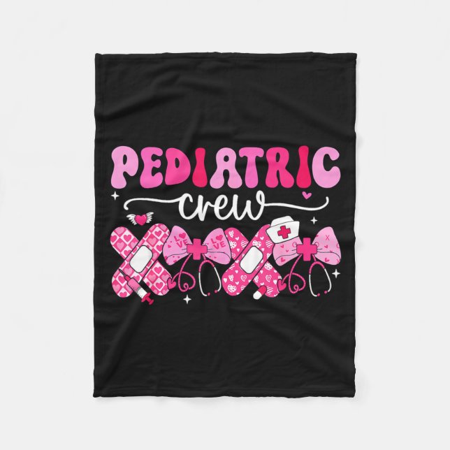 Pediatric Valentines Nurse Crew Peds Nurse Valenti Fleecefilt (Framsidan)