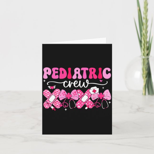 Pediatric Valentines Nurse Crew Peds Nurse Valenti Kort (Framsida)