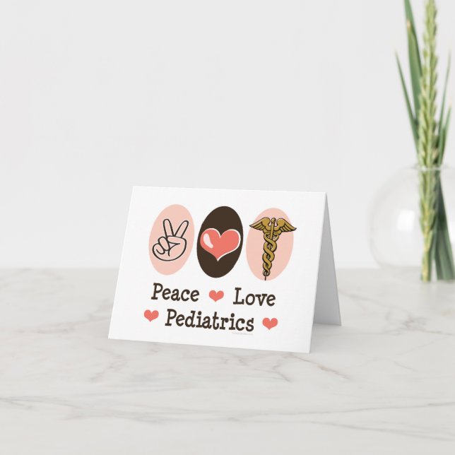 Pediatrics Pediatrician Blank Note Card för Peace  Kort (Framsida)