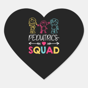 Pediatrik Squad Nurse Cute Hjärtformat Klistermärke