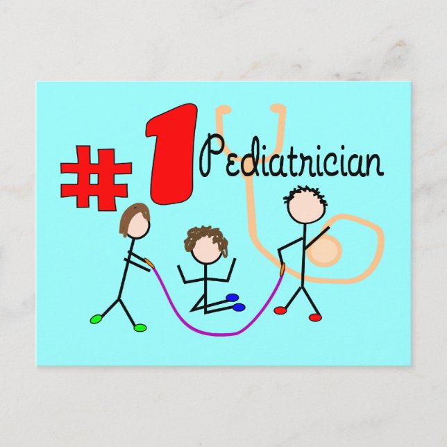 Pediatriker #1 Adsible Kids Design Gifts Vykort (Framsida)