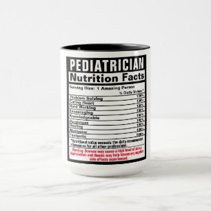 Pediatriker Doktor Funny Nutrional Facts Gift Mugg