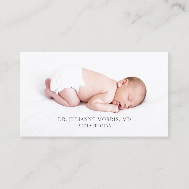 Pediatriker Newborn Baby Photo Affärskort Visitkort (Framsida)
