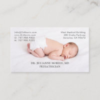 Pediatriker Newborn Baby Photo Affärskort
