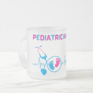 Pediatriker, pediatriker doktor, barn doktor, frostad glasmugg