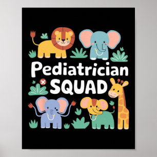 Pediatriker Squad Safari Animals Uppskattning Poster