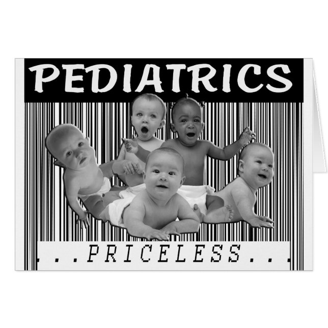 PEDIATRIS - PRICELESS BARCODE HÄLSNINGSKORT (Framsidan Horizontal)