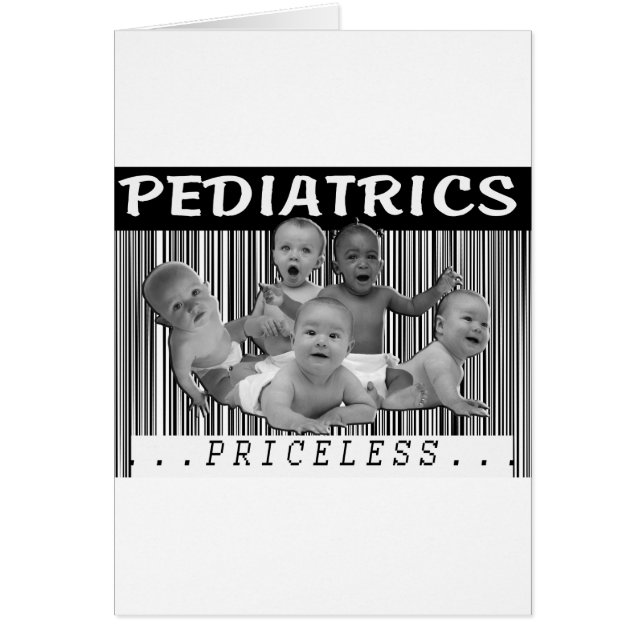 PEDIATRIS - PRICELESS BARCODE HÄLSNINGSKORT (Framsidan)
